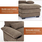 Canapé d'angle en forme de U Ouyessir en tissu chenille doux avec coussins double couche