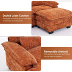 Canapé d'angle en forme de U Ouyessir en tissu chenille doux avec coussins double couche