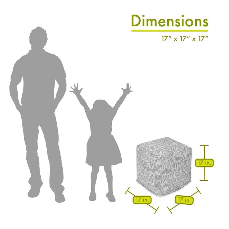 Pouf cube ottoman d'intérieur Charlie de Majestic Home Goods - Petit