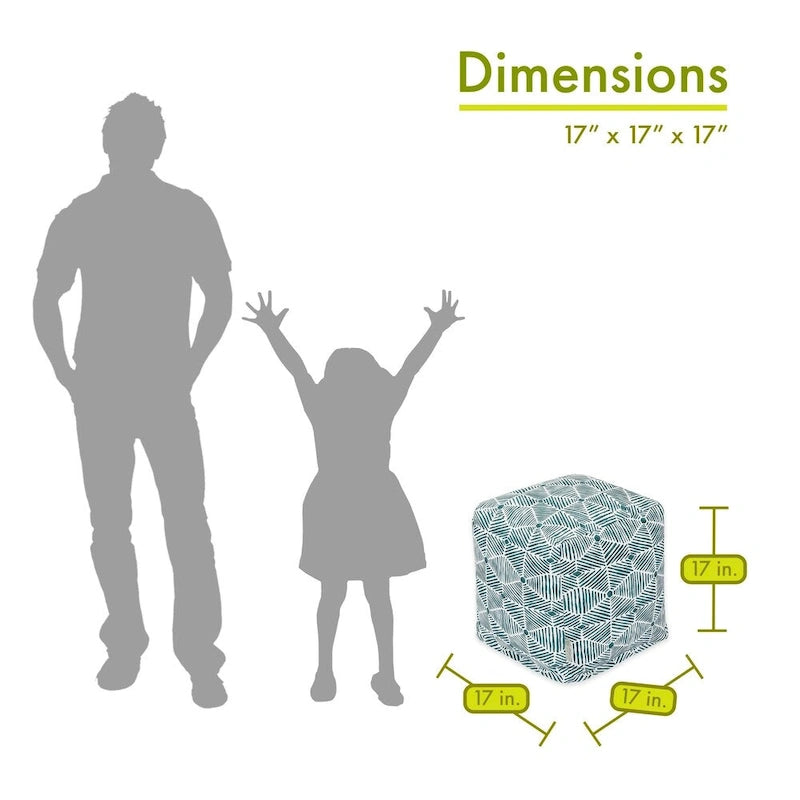 Pouf cube ottoman d'intérieur Charlie de Majestic Home Goods - Petit