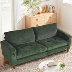 Canapé inclinable moderne en chenille de 210 cm (82,6 pouces) pour salon, canapé deux places, housse amovible avec port USB, installation facile