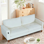 Canapé inclinable moderne en chenille de 210 cm (82,6 pouces) pour salon, canapé deux places, housse amovible avec port USB, installation facile