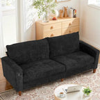 Canapé inclinable moderne en chenille de 210 cm (82,6 pouces) pour salon, canapé deux places, housse amovible avec port USB, installation facile