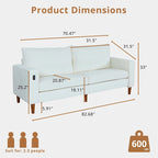 Canapé inclinable moderne en chenille de 210 cm (82,6 pouces) pour salon, canapé deux places, housse amovible avec port USB, installation facile