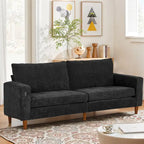 Canapé inclinable moderne en chenille de 210 cm (82,6 pouces) pour salon, canapé deux places, housse amovible avec port USB, installation facile