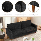 Canapé inclinable moderne en chenille de 210 cm (82,6 pouces) pour salon, canapé deux places, housse amovible avec port USB, installation facile