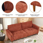 Canapé inclinable moderne en chenille de 210 cm (82,6 pouces) pour salon, canapé deux places, housse amovible avec port USB, installation facile