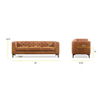 Canapé Essex 89 de Poly &amp; Bark - Cuir italien pleine fleur véritable