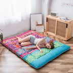Matelas de sol bohème rétro, matelas futon japonais vintage à motifs floraux