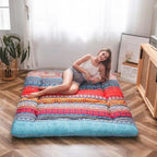 Matelas de sol bohème rétro, matelas futon japonais vintage à motifs floraux