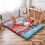 Matelas de sol bohème rétro, matelas futon japonais vintage à motifs floraux