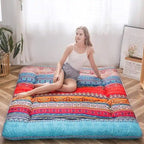 Matelas de sol bohème rétro, matelas futon japonais vintage à motifs floraux