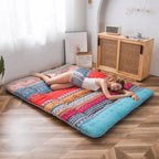 Matelas de sol bohème rétro, matelas futon japonais vintage à motifs floraux