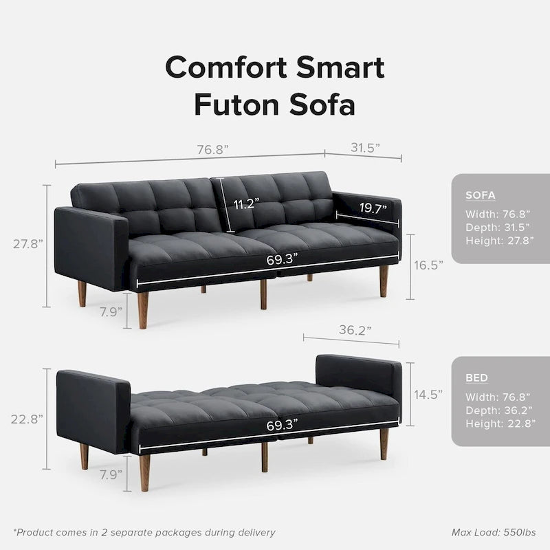 Mopio Aaron Futon Canapé-lit convertible Futon