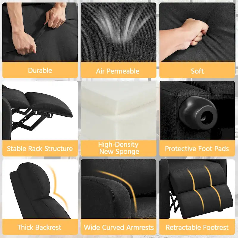 Fauteuil inclinable moderne en tissu Yaheetech