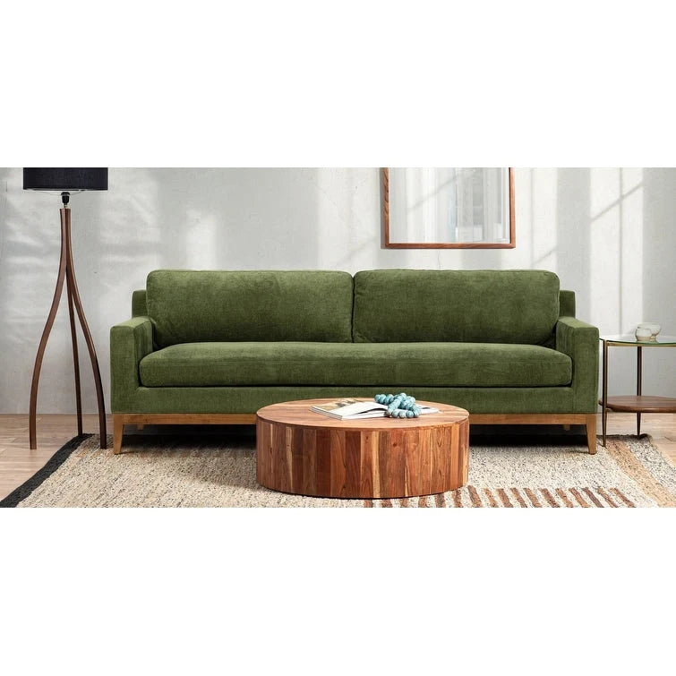 Canapé Poly &amp; Bark Zyon 90 en velours vert vieilli