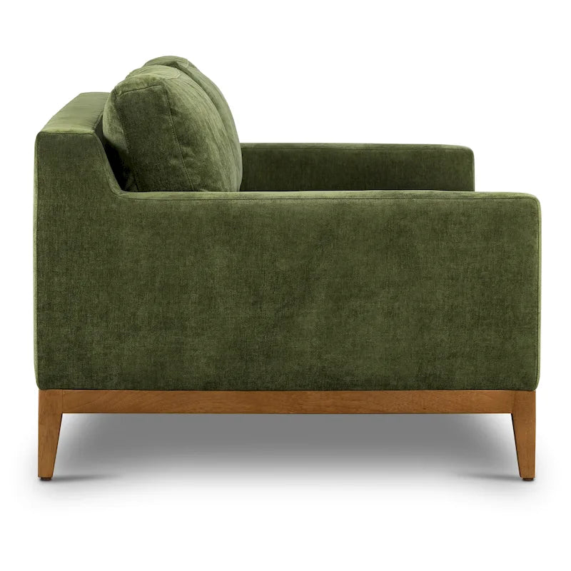 Canapé Poly &amp; Bark Zyon 90 en velours vert vieilli