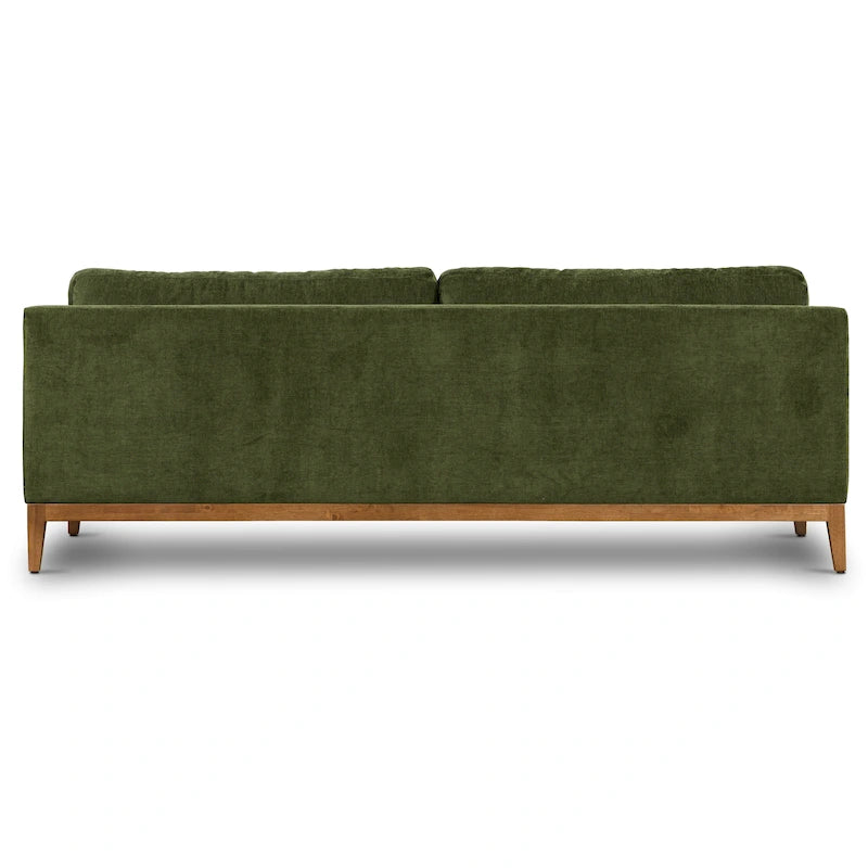 Canapé Poly &amp; Bark Zyon 90 en velours vert vieilli