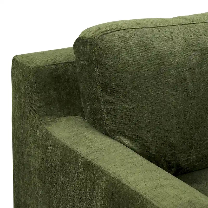 Canapé Poly &amp; Bark Zyon 90 en velours vert vieilli