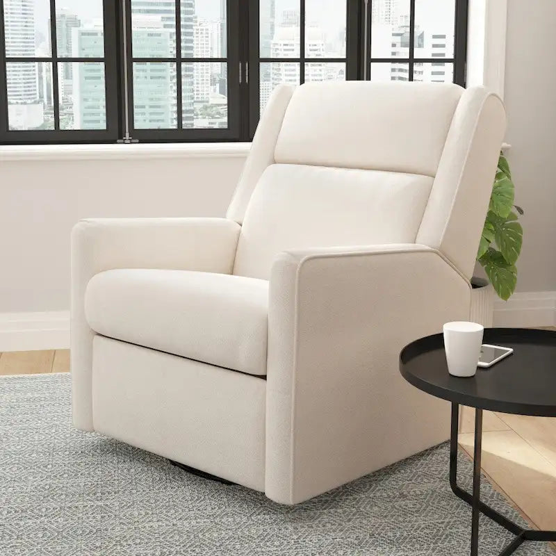 Fauteuil berçant pivotant à bascule classique rembourré et inclinable manuellement