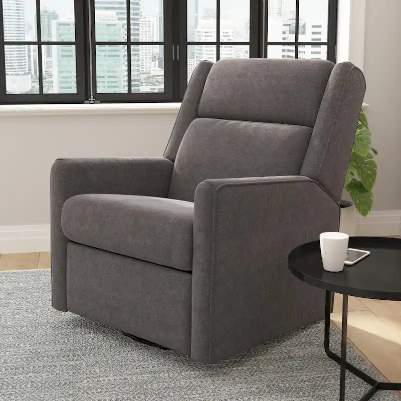 Fauteuil berçant pivotant à bascule classique rembourré et inclinable manuellement