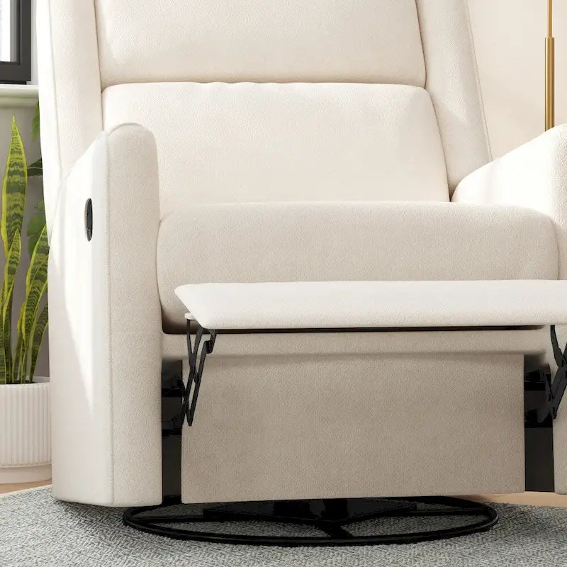 Fauteuil berçant pivotant à bascule classique rembourré et inclinable manuellement