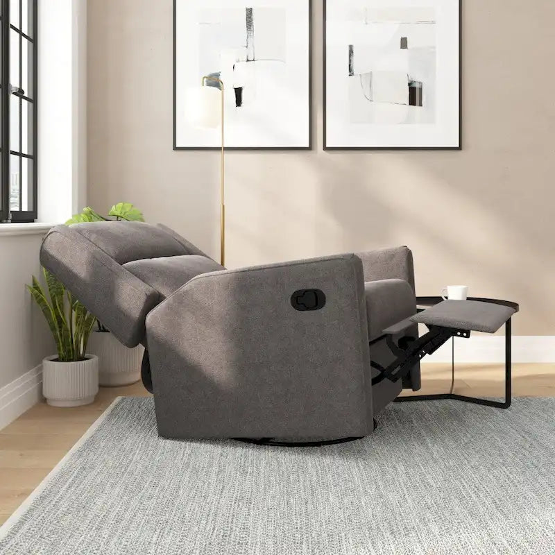 Fauteuil berçant pivotant à bascule classique rembourré et inclinable manuellement