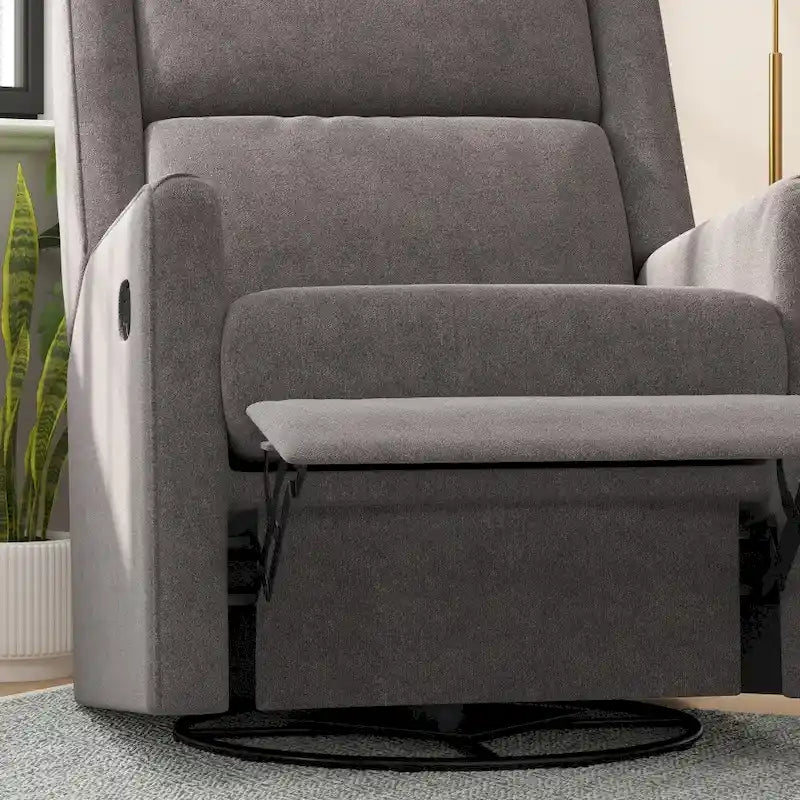 Fauteuil berçant pivotant à bascule classique rembourré et inclinable manuellement
