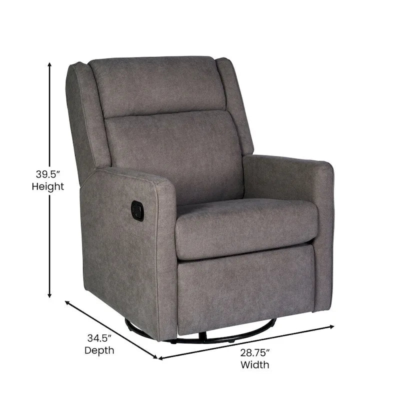 Fauteuil berçant pivotant à bascule classique rembourré et inclinable manuellement
