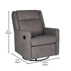 Fauteuil berçant pivotant à bascule classique rembourré et inclinable manuellement