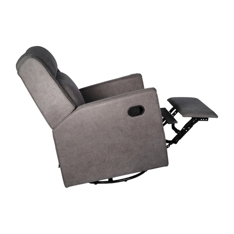 Fauteuil berçant pivotant à bascule classique rembourré et inclinable manuellement