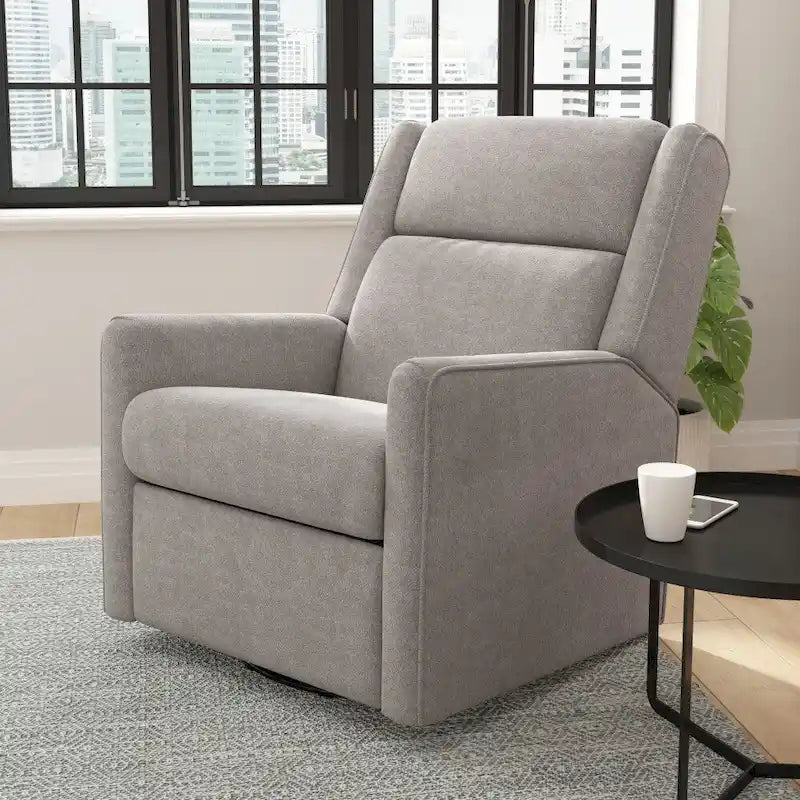 Fauteuil berçant pivotant à bascule classique rembourré et inclinable manuellement