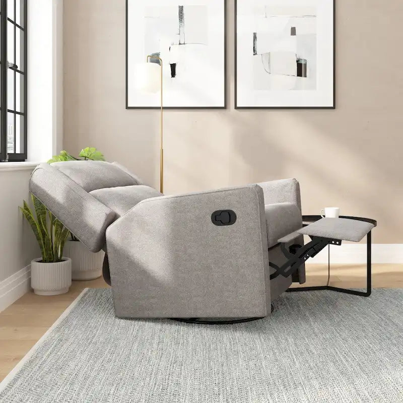 Fauteuil berçant pivotant à bascule classique rembourré et inclinable manuellement