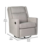 Fauteuil berçant pivotant à bascule classique rembourré et inclinable manuellement