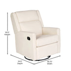 Fauteuil berçant pivotant à bascule classique rembourré et inclinable manuellement