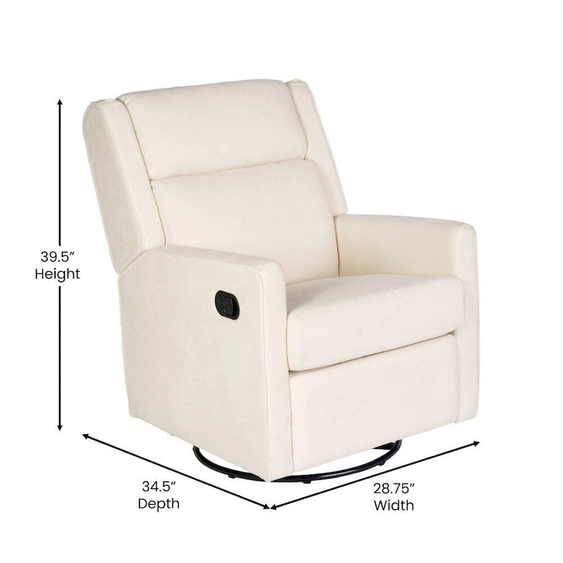 Fauteuil berçant pivotant à bascule classique rembourré et inclinable manuellement