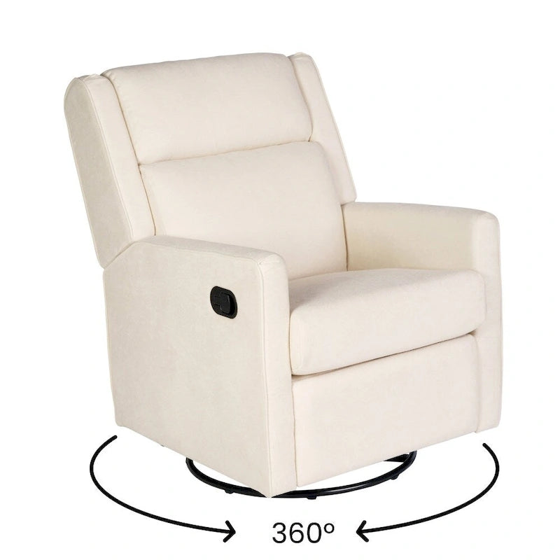 Fauteuil berçant pivotant à bascule classique rembourré et inclinable manuellement