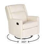 Fauteuil berçant pivotant à bascule classique rembourré et inclinable manuellement