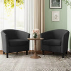 Ensemble de 2 fauteuils d'appoint modernes rembourrés en forme de tonneau