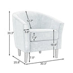 Ensemble de 2 fauteuils d'appoint modernes rembourrés en forme de tonneau