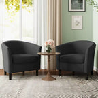 Ensemble de 2 fauteuils d'appoint modernes rembourrés en forme de tonneau