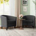 Ensemble de 2 fauteuils d'appoint modernes rembourrés en forme de tonneau