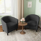 Ensemble de 2 fauteuils d'appoint modernes rembourrés en forme de tonneau