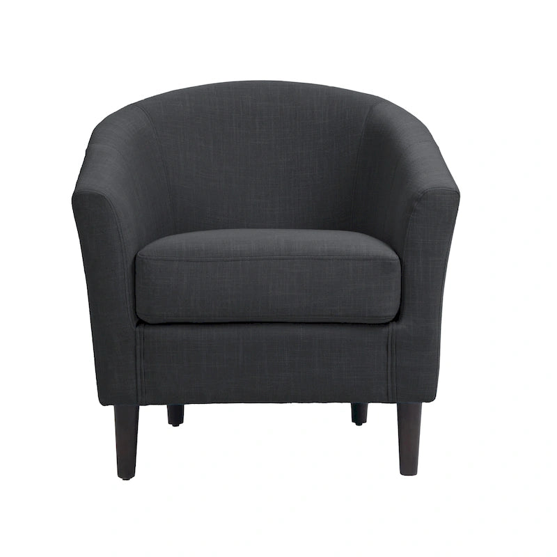Ensemble de 2 fauteuils d'appoint modernes rembourrés en forme de tonneau