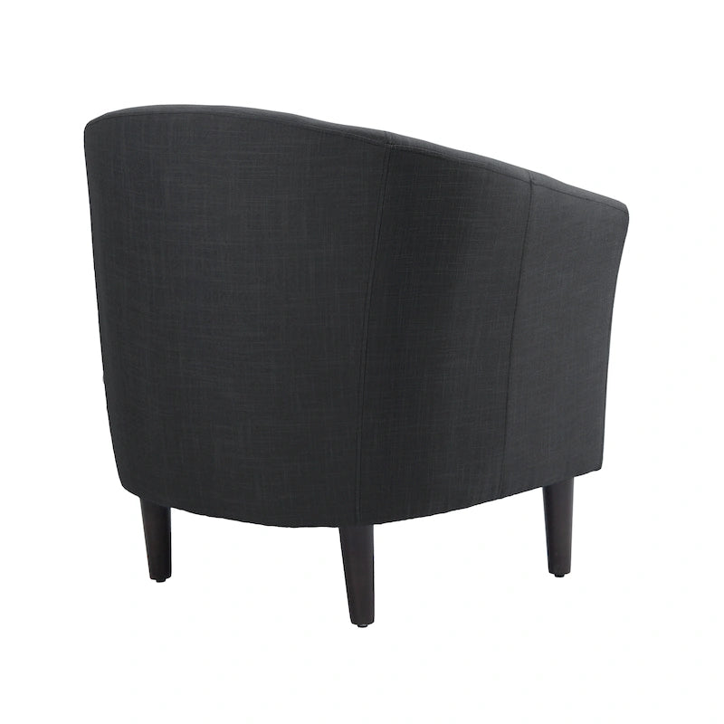 Ensemble de 2 fauteuils d'appoint modernes rembourrés en forme de tonneau