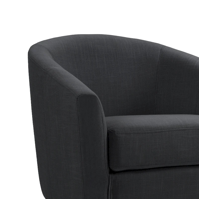 Ensemble de 2 fauteuils d'appoint modernes rembourrés en forme de tonneau