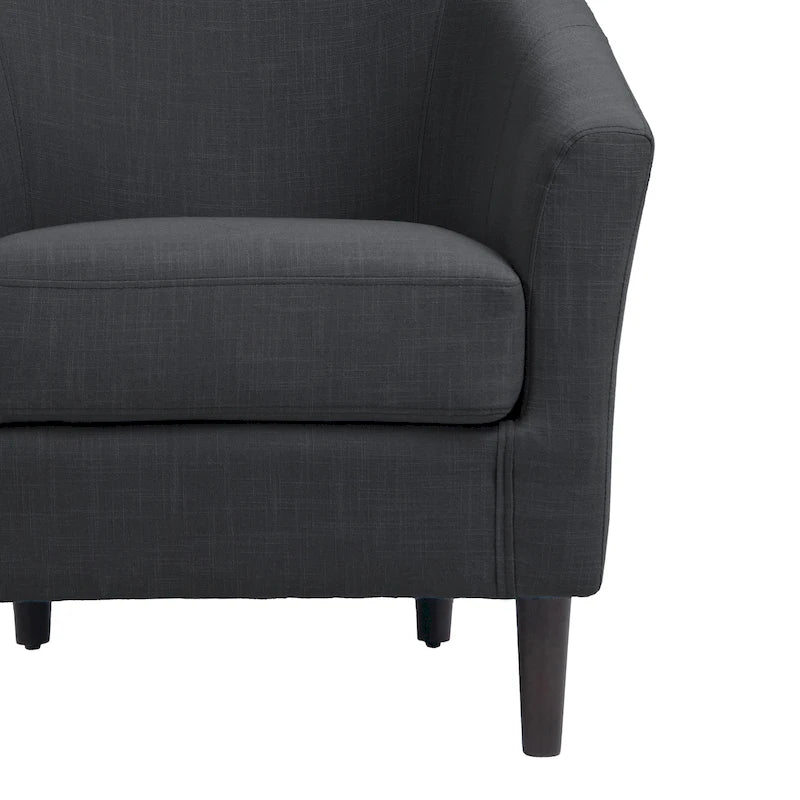 Ensemble de 2 fauteuils d'appoint modernes rembourrés en forme de tonneau