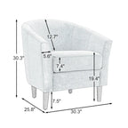 Ensemble de 2 fauteuils d'appoint modernes rembourrés en forme de tonneau