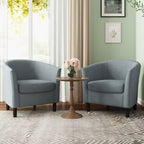 Ensemble de 2 fauteuils d'appoint modernes rembourrés en forme de tonneau
