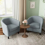 Ensemble de 2 fauteuils d'appoint modernes rembourrés en forme de tonneau